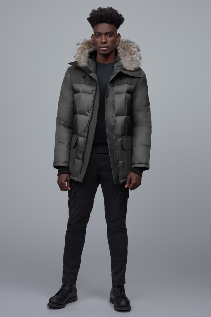 grey fur parka