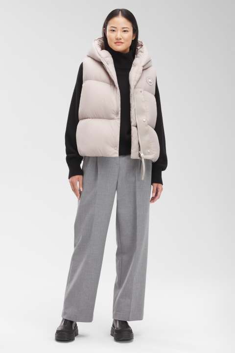 Canada goose vest with fur hood hot sale