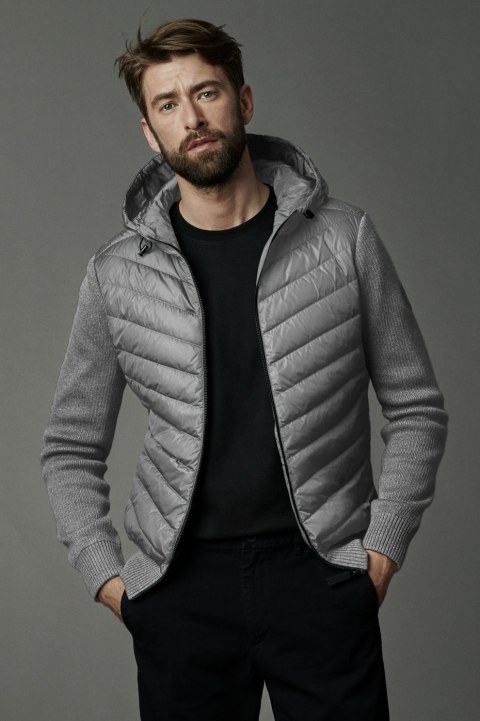 Hybridge quilted knit hoody black label
