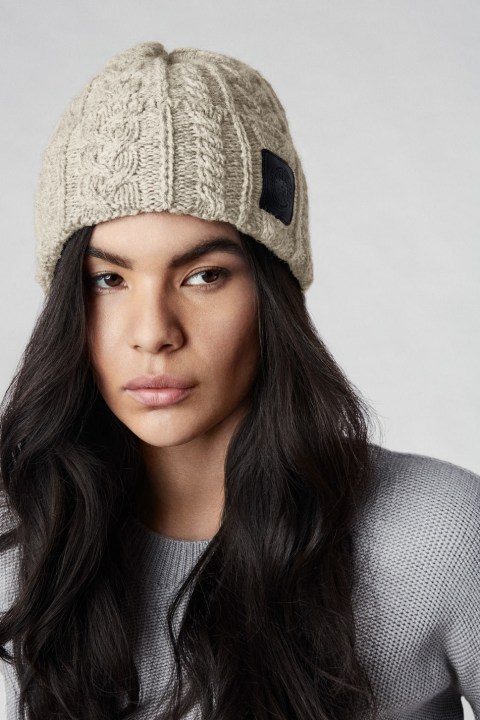 canada goose cable knit beanie