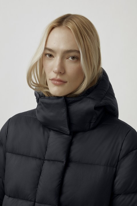 Rowley parka black sale label canada goose
