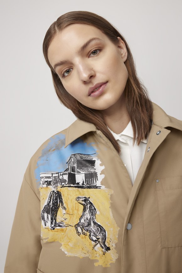 Padded Trucker Strap Jacket Graphic