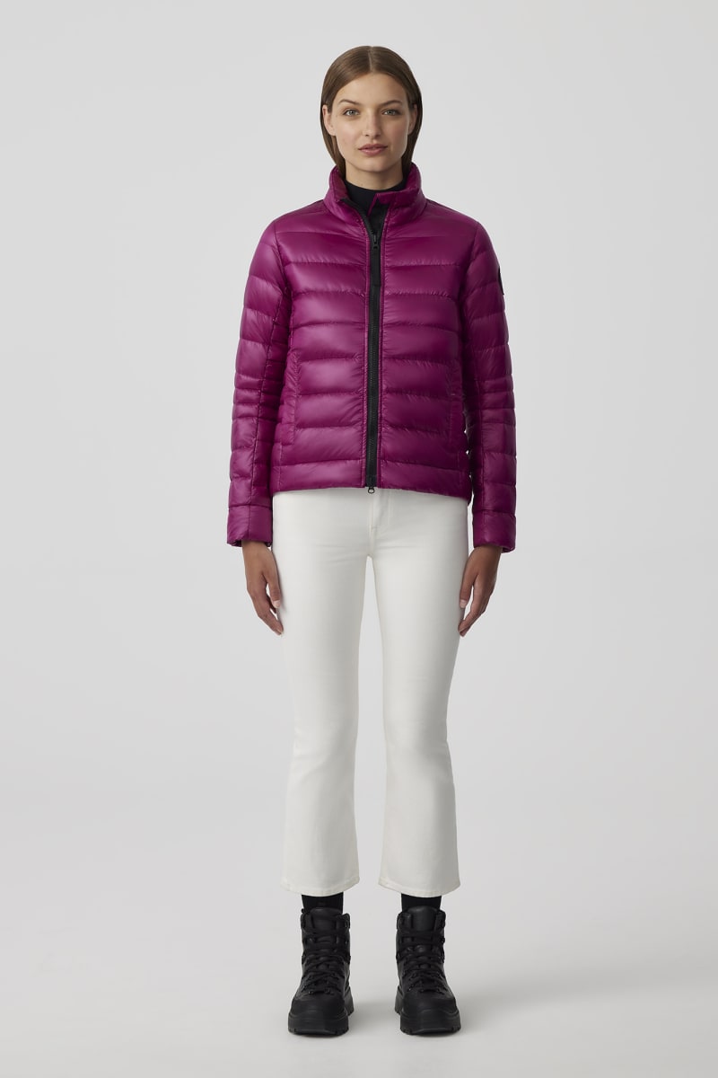 Pink And Black Puffer Jacket For Women