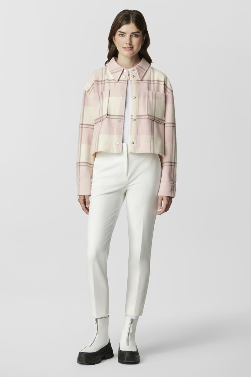 Almandine Cropped Plaid Shirt Jacket Canada Goose CY
