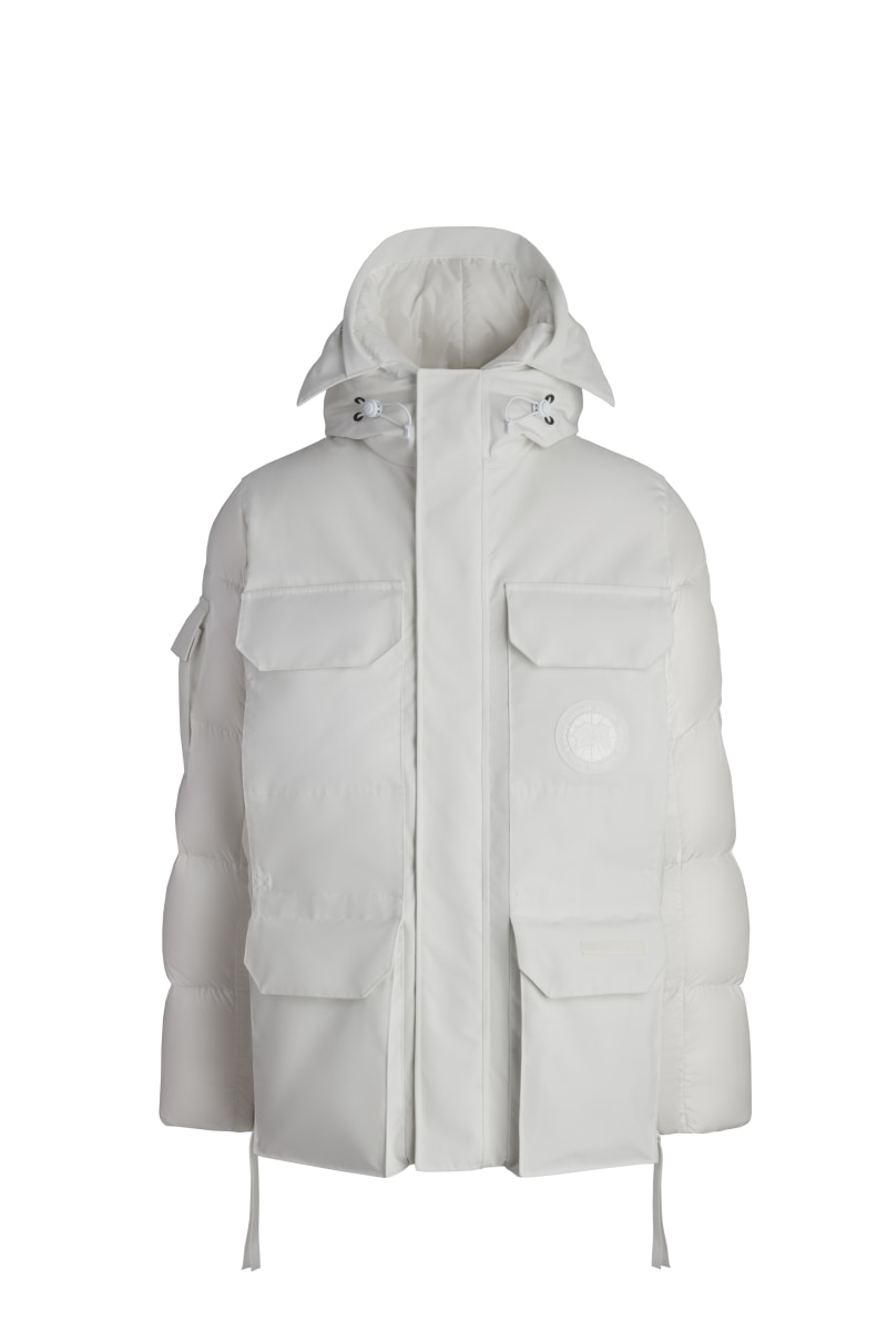 all white parka