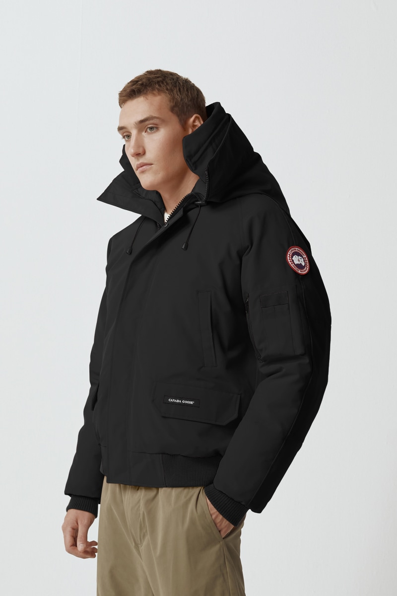 Women's Black Bomber Jacket With Fur Hood Canada Goose Inspired