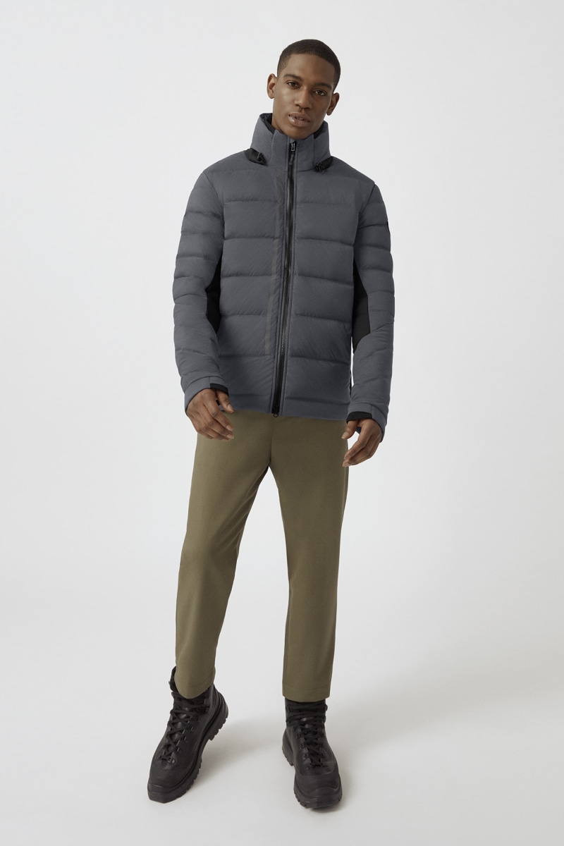 hoodless black jacket