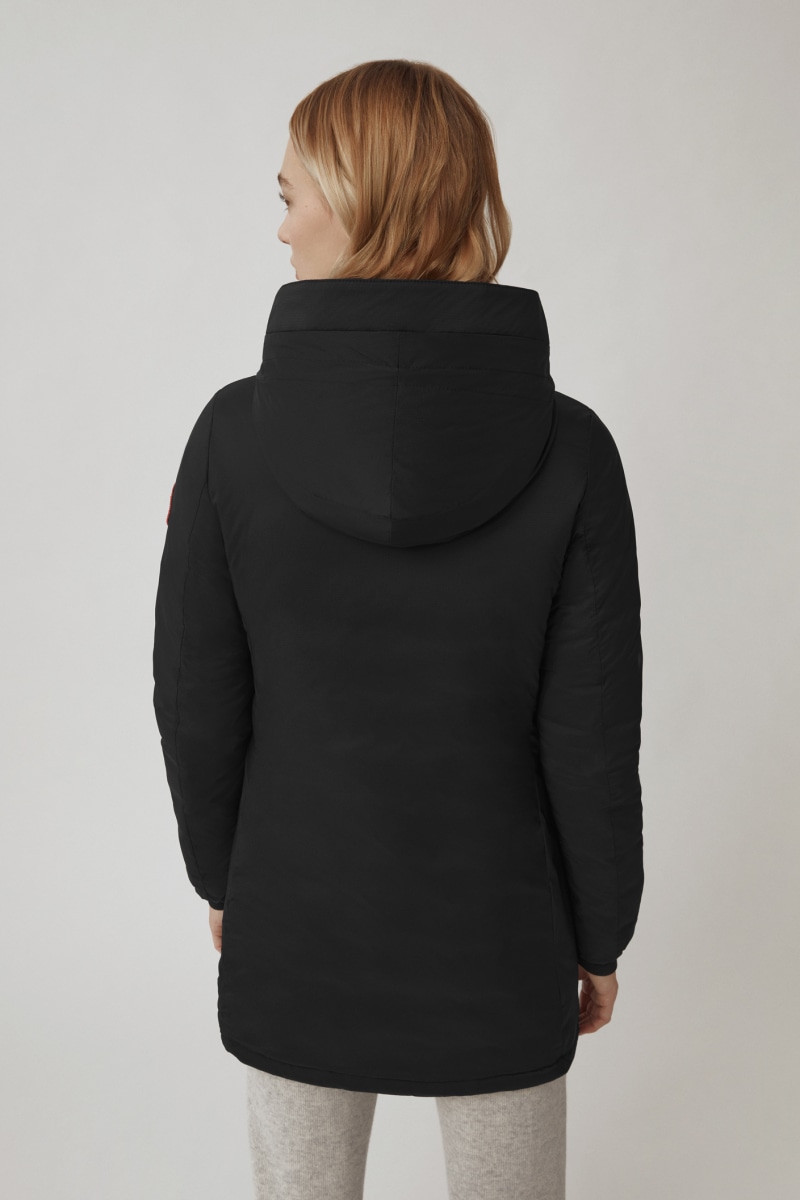 Femme Vêtements Vestes Vestes rembourrées Bordure de capuche matelassée à chevrons Matte Canada Goose en coloris Noir 